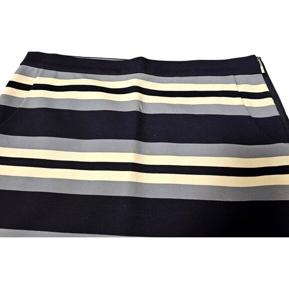 Michael Kors Womens Navy & Light Blue Striped Mini Skirt Size 10 Polyester/Spand - Picture 3 of 8